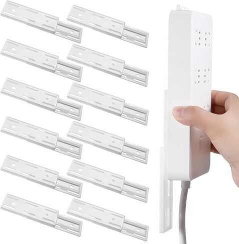 8 PCS Power Strip Holder, Self Adhesive Socket Holder Punch-Free Wall Mounted Power Strip Socket Desktop Fixer Bracket Stand for Home Office Cable Management in Saudi Arabia