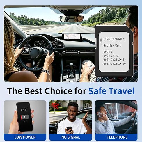 2025 Latest Navigation SD Card for Mazda-KMV666EZ1C,Compatible with Mazda CX5 2024-2025, CX30 2024, CX90 2023-2025,Mazda Navigation SD Card Updated Map for USA/CAN/MEX in Saudi Arabia