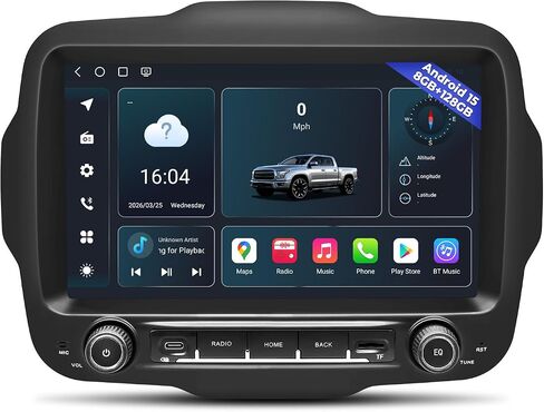 Car Radio for Jeep Renegade 2015-2023, Qualcomm 8-Core 8+128G in Kuwait