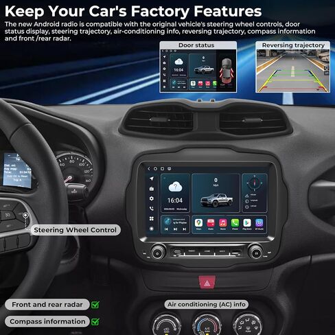Car Radio for Jeep Renegade 2015-2023, Qualcomm 8-Core 8+128G in Kuwait