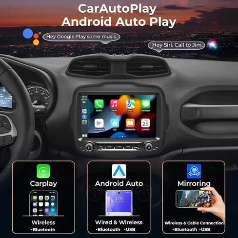 Car Radio for Jeep Renegade 2015-2023, Qualcomm 8-Core 8+128G in Kuwait