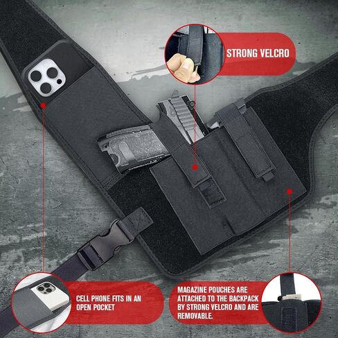 KGEWE Shoulder Holster, Adjustable Chest Holster Fits Glock 17/19/23, 1911, Beretta 92FS, Sig P320/P220, S&W M&P Shield - Right Hand, Lightweight & Comfortable for Men & Women in Saudi Arabia