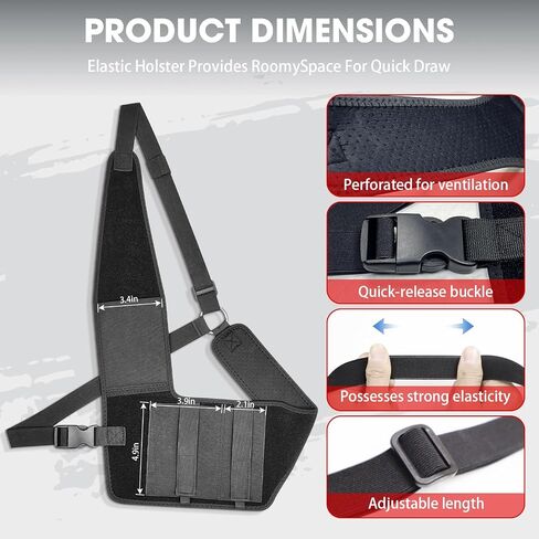 KGEWE Shoulder Holster, Adjustable Chest Holster Fits Glock 17/19/23, 1911, Beretta 92FS, Sig P320/P220, S&W M&P Shield - Right Hand, Lightweight & Comfortable for Men & Women in Saudi Arabia