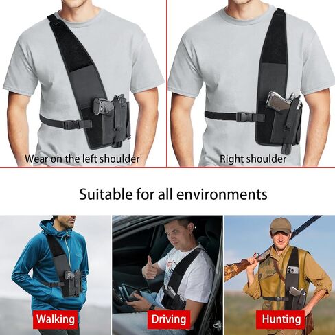 KGEWE Shoulder Holster, Adjustable Chest Holster Fits Glock 17/19/23, 1911, Beretta 92FS, Sig P320/P220, S&W M&P Shield - Right Hand, Lightweight & Comfortable for Men & Women in Saudi Arabia