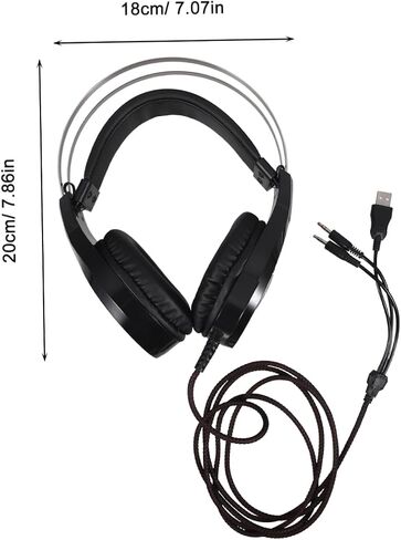 Black Wired Gaming Headset with Microphone for Computer Play in Saudi Arabia