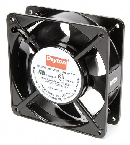 Square Axial Fan, 4-11/16" Width, 4-11/16" Height, 115VAC Voltage in Saudi Arabia