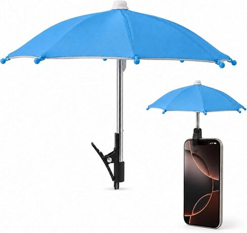 Phone Umbrella for Sun,UPF 45+ Adjustable Umbrella for Phone with Clip,Mini Tanning Cellphone Sun Shade for All Smartphones,Compact Travel Accessory for Outdoor & Car Use in Saudi Arabia