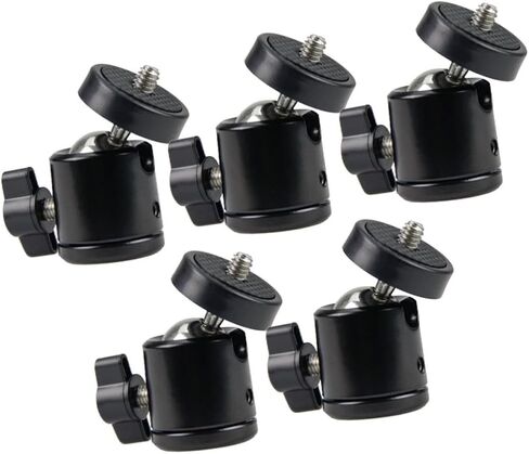 5Pcs Adjustable 1/4 Camera Spherical Head Adapter with Cold Shoe in Kuwait