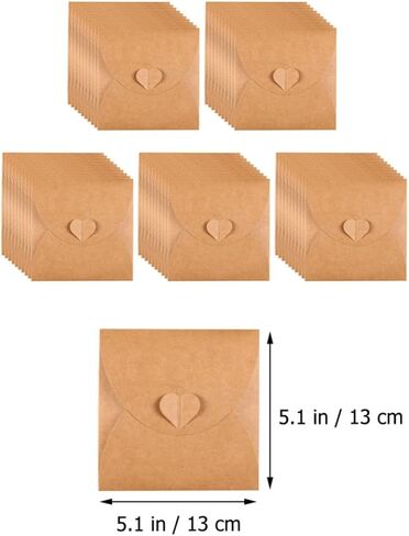 Uonlytech CD DVD Sleeves Envelopes Kraft Paper for Organizing and Protecting Cds and DVDs 50pcs with Heart Button for Home and Cinema Storage in Kuwait