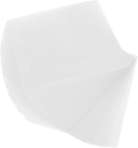 Baluue 50pcs Double Sided CD DVD Disc Sleeves Binder Refills, Pp Material Media Storage Pages for Efficient Optical Disc Protection and Retrieval in Libraries or Home Use in Kuwait