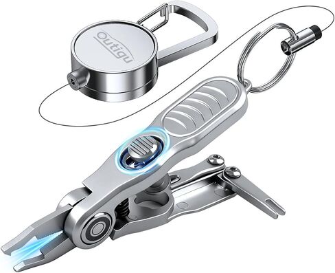 Multifunctional Fishing Line Cutters – Fly Fishing Nippers with Retractors, Stainless Steel Knot Tying Tool and Braided Line Scissors Clippers for Saltwater Freshwater Fluorocarbon Mono Lines in Kuwait