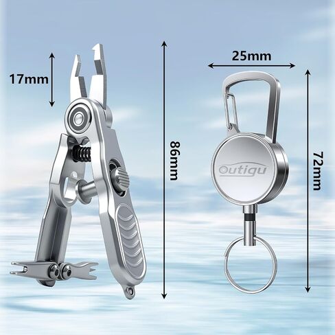 Multifunctional Fishing Line Cutters – Fly Fishing Nippers with Retractors, Stainless Steel Knot Tying Tool and Braided Line Scissors Clippers for Saltwater Freshwater Fluorocarbon Mono Lines in Kuwait
