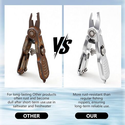 Multifunctional Fishing Line Cutters – Fly Fishing Nippers with Retractors, Stainless Steel Knot Tying Tool and Braided Line Scissors Clippers for Saltwater Freshwater Fluorocarbon Mono Lines in Kuwait