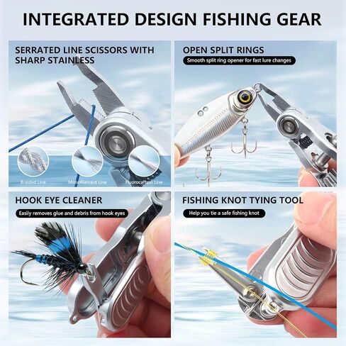 Multifunctional Fishing Line Cutters – Fly Fishing Nippers with Retractors, Stainless Steel Knot Tying Tool and Braided Line Scissors Clippers for Saltwater Freshwater Fluorocarbon Mono Lines in Kuwait