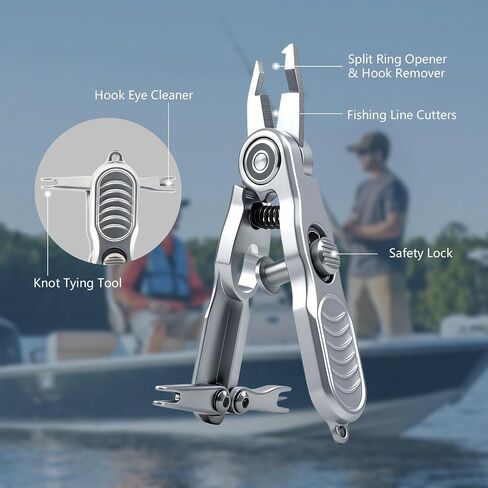 Multifunctional Fishing Line Cutters – Fly Fishing Nippers with Retractors, Stainless Steel Knot Tying Tool and Braided Line Scissors Clippers for Saltwater Freshwater Fluorocarbon Mono Lines in Kuwait