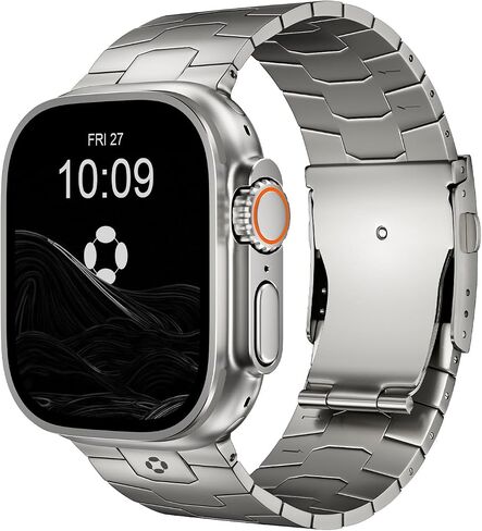 Titanium Watch Band AGIS01- Fits Apple Watch ULTRA 3/2/1 (49mm) - Adjustable Titanium Apple Watch Band with DLC Coating, Lightweight & Durable Strap for Men - Premium Color Matching Band in Saudi Arabia