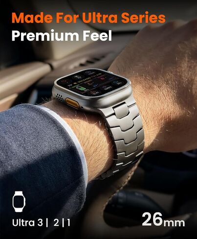 Titanium Watch Band AGIS01- Fits Apple Watch ULTRA 3/2/1 (49mm) - Adjustable Titanium Apple Watch Band with DLC Coating, Lightweight & Durable Strap for Men - Premium Color Matching Band in Saudi Arabia