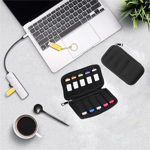 Flash Drive Case 4pcs Flash Drive Storage Case Dustproof Organizer Box for Thumb Drives and Electronic Accessories Compact and Portable Black Holds 10 for Home Office Client Meetings in Kuwait