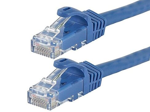 Monoprice Cat6 Ethernet Patch Cable - Snagless RJ45, 24AWG Stranded Pure Bare Copper Wire, 550Mhz, UTP, 50 Feet, Black - Flexboot Series in Kuwait