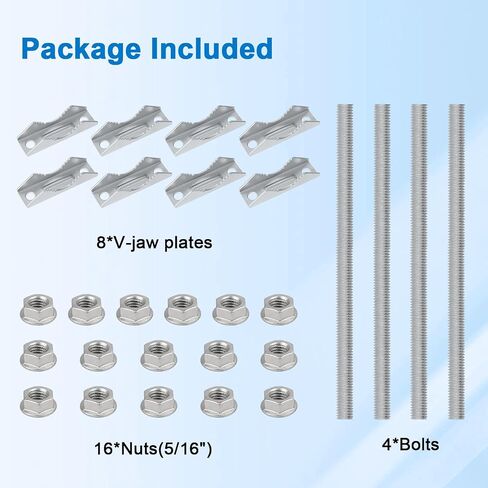 Double Antenna Mast Clamp, Mast to Mast Mount Bracket Kit with V Jaw Blocks, Heavy Duty Antenna Pole Clamp for Ham TV, CB, Security Cameras, Weather Station (2 Sets) in Saudi Arabia