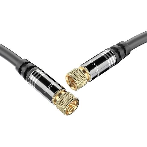 BlueRigger RG6 Digital Coaxial Audio Video Cable (3FT, Male F Type Connector, Triple Shielded) – Coax Cable for HDTV, CATV, DVB-T2/C/S, Modem, Radio, Satellite Receivers in Kuwait