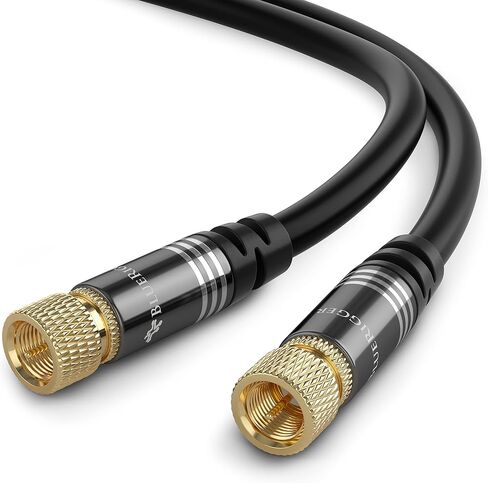 BlueRigger RG6 Coaxial Cable (20FT, Male F Type Connector Pin, Gold Plated, Triple Shielded) – Digital Audio Video Coax Cable Cord for HDTV, CATV, Modem, Satellite Receivers in Kuwait