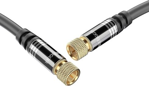 BlueRigger RG6 Coaxial Cable (20FT, Male F Type Connector Pin, Gold Plated, Triple Shielded) – Digital Audio Video Coax Cable Cord for HDTV, CATV, Modem, Satellite Receivers in Kuwait