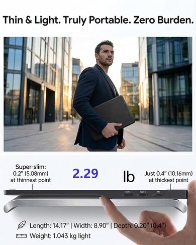 KOOFORWAY 15.6" Portable Monitor for Laptop, FHD 1080P,10-Point Touchscreen in Saudi Arabia