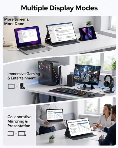 KOOFORWAY 15.6" Portable Monitor for Laptop, FHD 1080P,10-Point Touchscreen in Saudi Arabia