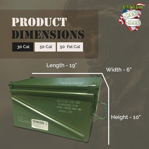 PA120 40mm Ammo Can Holder Box (Matte Olive Drab) - Waterproof Metal Storage Box w/Front Metal Latch, Swing-Out Handle – Ideal Ammo Can Surplus, Tools & Emergency Supplies in Saudi Arabia
