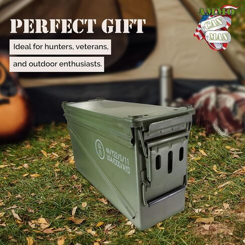 PA120 40mm Ammo Can Holder Box (Matte Olive Drab) - Waterproof Metal Storage Box w/Front Metal Latch, Swing-Out Handle – Ideal Ammo Can Surplus, Tools & Emergency Supplies in Saudi Arabia
