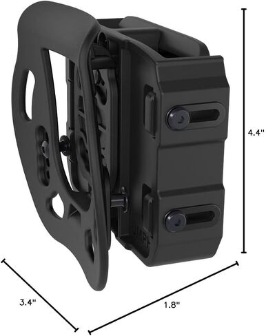 Universal Double Magazine Pouch for 9mm,10mm,.357, .40, .45 Caliber Dual & Single Stack Magazines-Polymer Paddle Pouch| Adjustable Width and Thickness| Ambidextrous | Outside Waistband | Black in Saudi Arabia