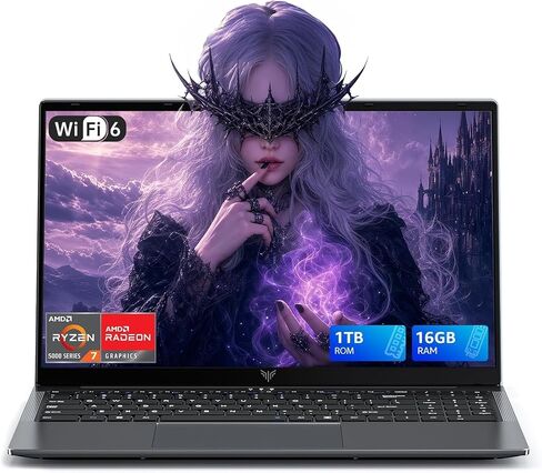 KAIGERR Gaming Laptop, Laptop with AMD Ryzen 7430U(Up to 4.3GHz), 16GB DDR4 512GB SSD Laptop Computer, 1920P FHD Display, WiFi 6, USB3.2, Type_C, Webcam Cover Slide in Saudi Arabia