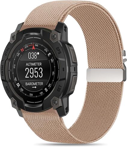 Elastic Nylon Watch Bands Compatible with Garmin Instinct 2/3 45mm/1 Solar,22mm Soft Adjustable Parachute-style Buckle Sport Strap for Garmin Instinct Surf/Tactical/Esports/Tide in Kuwait