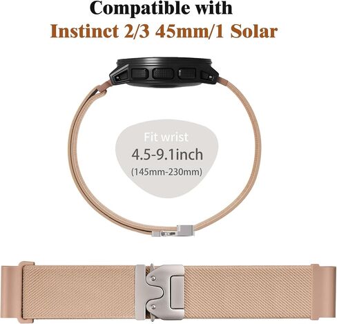 Elastic Nylon Watch Bands Compatible with Garmin Instinct 2/3 45mm/1 Solar,22mm Soft Adjustable Parachute-style Buckle Sport Strap for Garmin Instinct Surf/Tactical/Esports/Tide in Kuwait