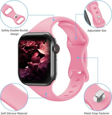18 Pack Slim Bands Compatible with Apple Watch Band 49mm 46mm 45mm 44mm 42mm(Series 3/2/1) for Women Men, Sport Silicone Thin Strap for iWatch Series Ultra 11 10 9 8 SE 7 6 5 4 3 2 1 in Kuwait