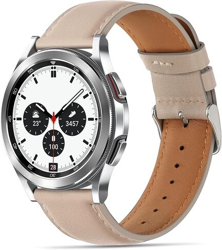 Tasikar Leather Bands Compatible with Samsung Galaxy Watch 47mm 7/6/5/4 Band/Watch 6 Classic 43mm 47mm/Watch 5 Pro Band, Genuine Leather Strap for Galaxy Watch 4 Classic/Watch 3, Dark Brown in Kuwait