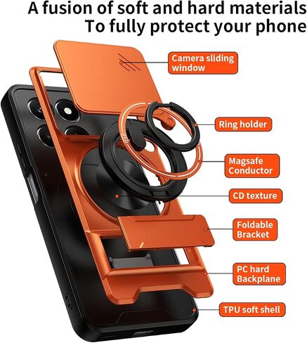 Compatible with Honor 400 Smart/Honor X7d Case 4G(5G), Orange in Saudi Arabia