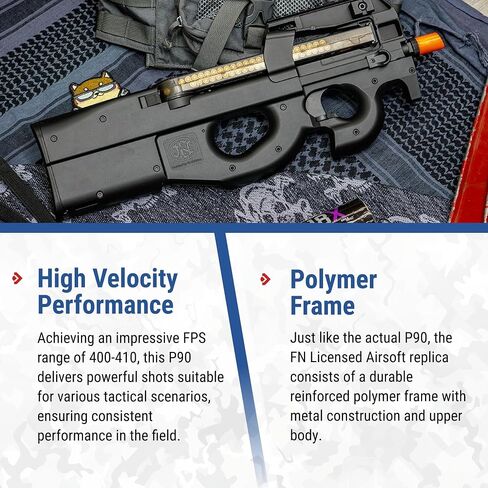 Evike Airsoft - FN Herstal Licensed P90® Full Size Metal Gearbox AEG Airsoft (Color: Dark Earth/Gun Only) in Saudi Arabia