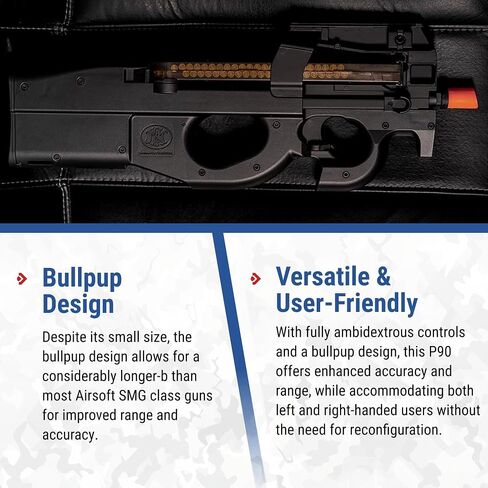 Evike Airsoft - FN Herstal Licensed P90® Full Size Metal Gearbox AEG Airsoft (Color: Dark Earth/Gun Only) in Saudi Arabia
