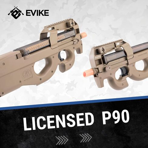 Evike Airsoft - FN Herstal Licensed P90® Full Size Metal Gearbox AEG Airsoft (Color: Dark Earth/Gun Only) in Saudi Arabia