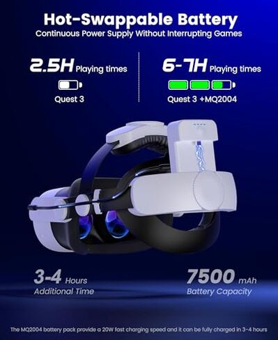 VR Waist Belt Battery Pack for Meta Quest 3S/3/2, 12000mAh in Saudi Arabia