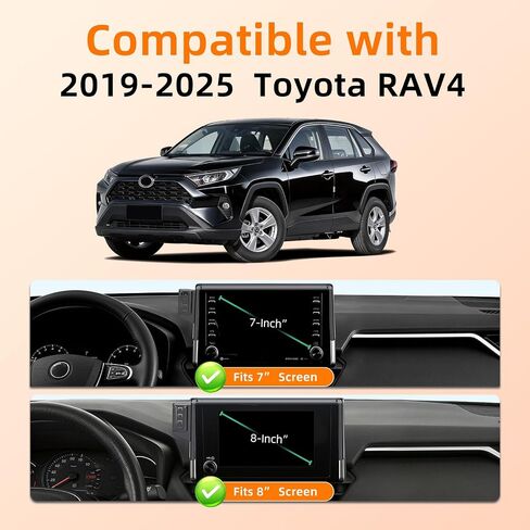 Car Phone Holder for Toyota RAV4 2019-2025 7"/8" Screen, Custom Fit Screen Mount with 360° Adjustable Phone Holder, Stable Hands-Free Cell Phone Stand for iPhone Samsung Android, RAV4 Accessories in Saudi Arabia
