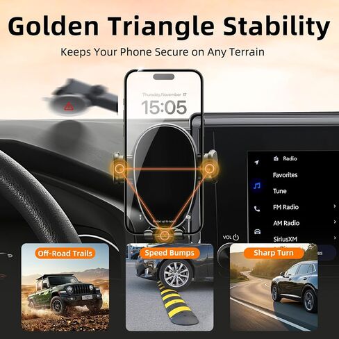 Car Phone Holder for Toyota RAV4 2019-2025 7"/8" Screen, Custom Fit Screen Mount with 360° Adjustable Phone Holder, Stable Hands-Free Cell Phone Stand for iPhone Samsung Android, RAV4 Accessories in Saudi Arabia
