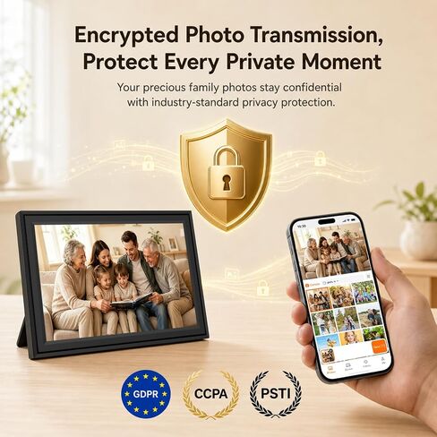 Digital Picture Frame with 10.1" Touchscreen Load Photo from Phone via WiFi in Kuwait