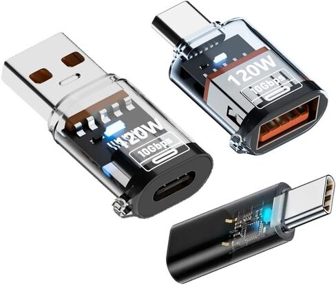 cablecc 3pcs/lot 10Gbps USB-C Type-C Smart LED Display Female to USB Type-A 8P Adapter Data Current Voltage Fast Charging Monitoring Display Tester Detector in Kuwait