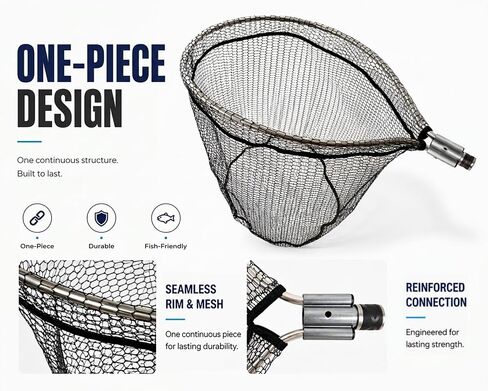 Fishing Landing Net, 100-Inch Telescoping Handle, 20-Inch Rubber Mesh Hoop in Saudi Arabia