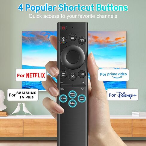 2-Pack Replacement Remote for Samsung Smart TV Compatible with All Samsung Frame LED QD Neo QLED 4K HDR Smart TVs from 2018 to 2024 Universal IR Control, No Voice Required 4 Quick-Access Buttons in Kuwait