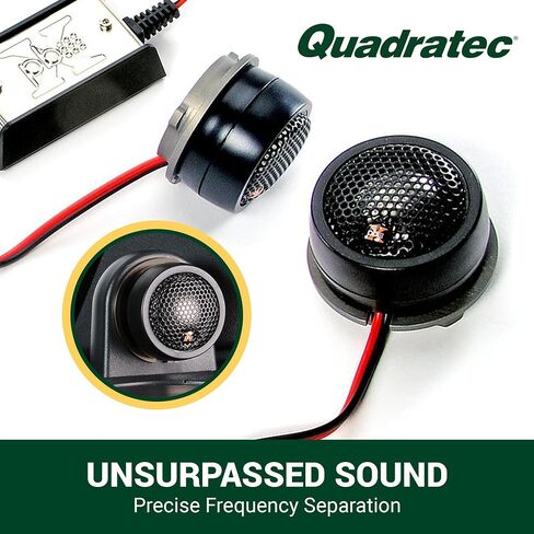 Quadratec Super Tweeters - Sold as Pair - Fits Jeep Wrangler JK & Unlimited 4-Door 2011-2014 - Large 1 Aluminum Domed Swivel Tweeters - 50 Watt Rms with 100 Watt Peak - Made in The USA in Kuwait