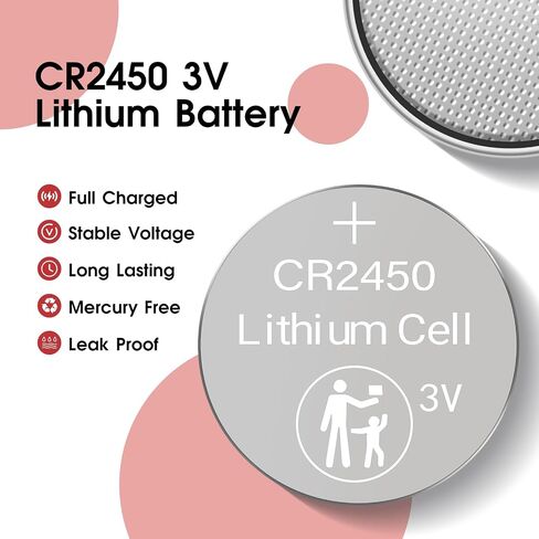 PKNOVA CR2450 Battery 20 Pack, CR 2450 Lithium Batteries, 3V Coin Button Cell Battery Long Lasting, High Capacity for Car Key Fob, Garage Door Opener, Flameless Candles, Smart Sensors, Remote Control in Saudi Arabia